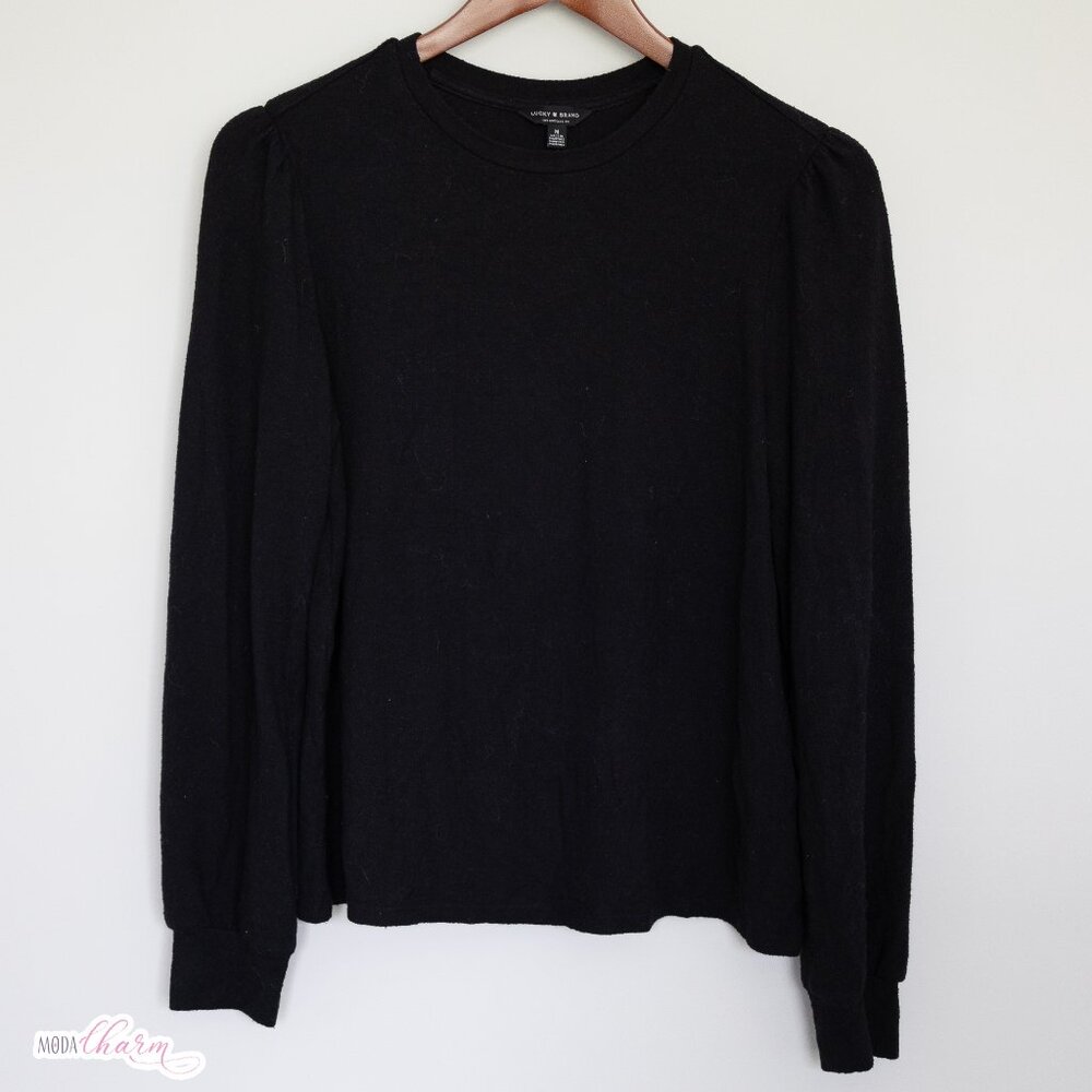 Cloud Jersey Femme Sleeve Black Top